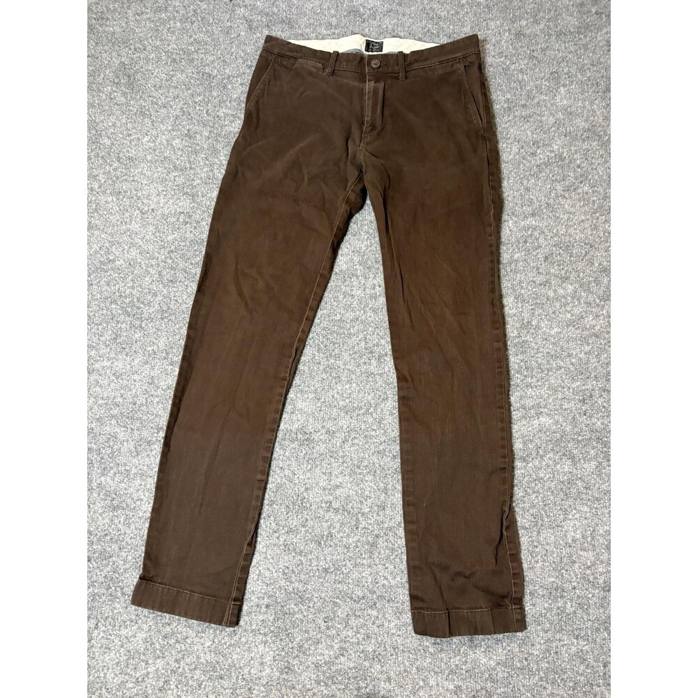 J.CREW Chino Pants Mens 31x32 Brown 484 Slim Tapered Cotton Stretch Casual